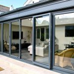 External view of aluminium bifold door